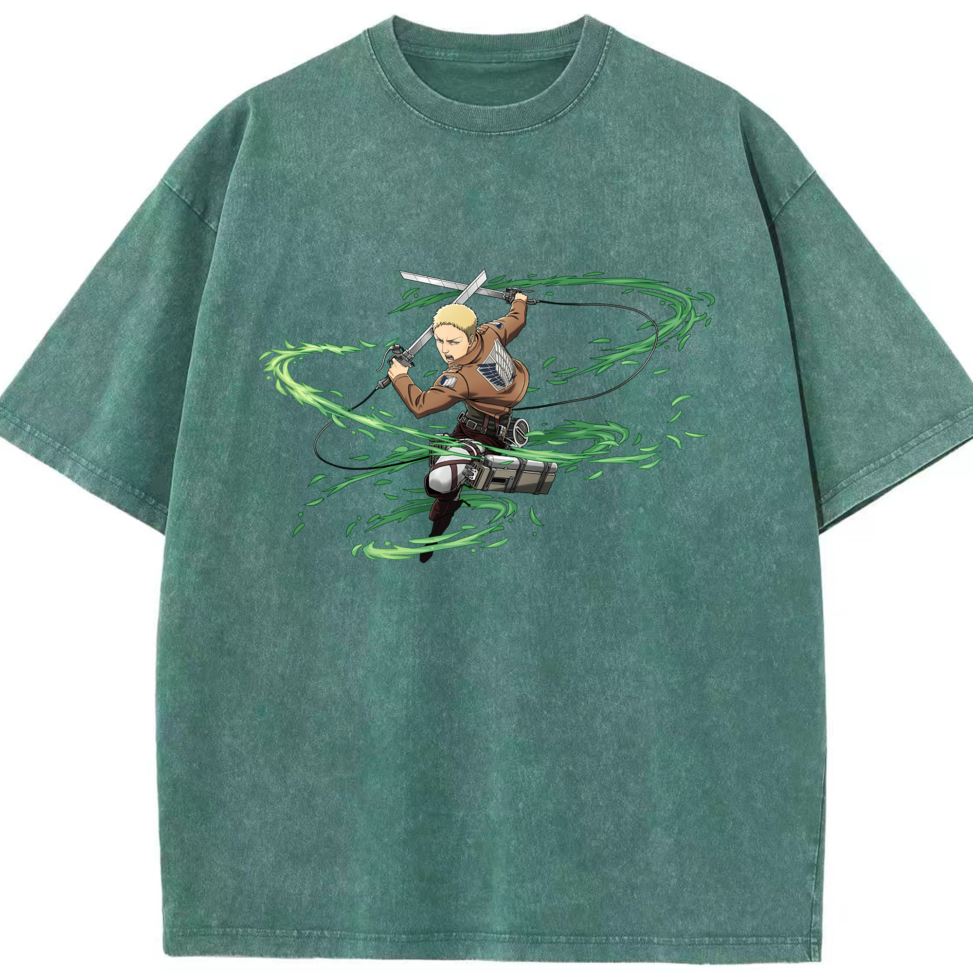 （画像用） 進撃の巨人 ライナー・ブラウン Attack on Titan Reiner Braun 綿100% ヴィンテージ風 半袖Tシャツ（フロントプリント）